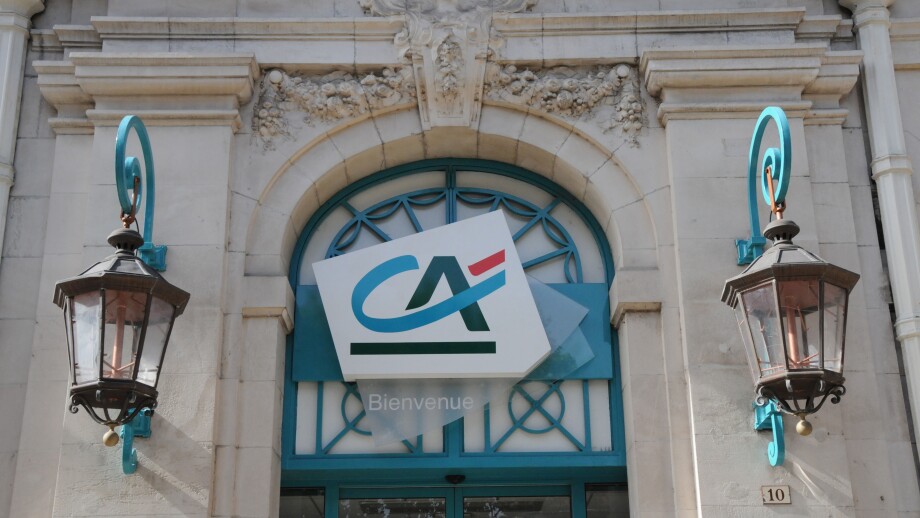 Entrance to the Credit Agricole, Ales, France.. Image shot 10/2008. Exact date unknown.