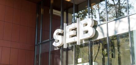 Klaipeda, Lithuania - July 28, 2019: Entrance of SEB Bank