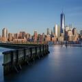 New York City Financial District skyline with One World Trade Center commonly referred to as The Freedom Tower.