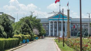 Architecture in central Bishkek, near Ala Too square, Kyrgyzstan