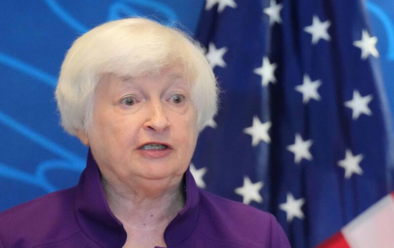 United States secretary of the treasury Janet Yellen attends a press conference at the U.S. Embassy in Beijing, China on July 9, 2023.( The Yomiuri Shimbun via AP Images )