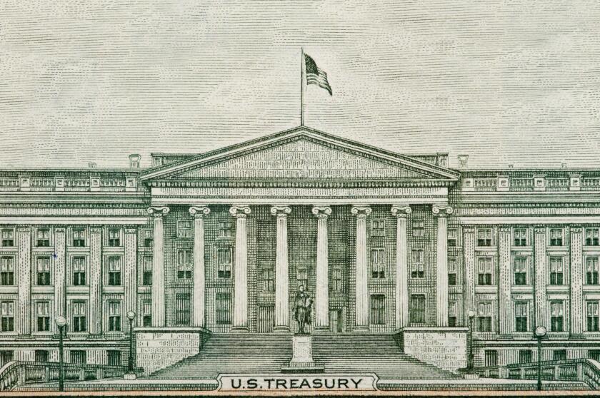 Banknote Drawing of US Treasury Department Washington DC