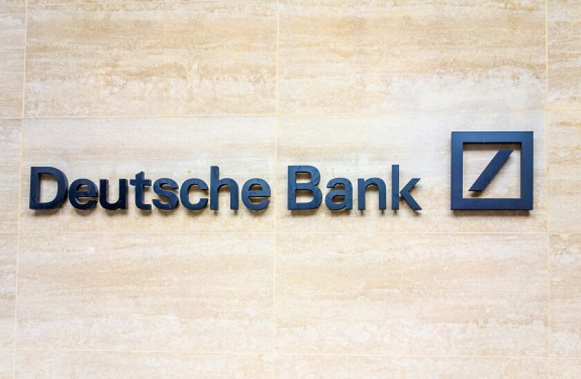 Deutsche Bank sign, London, UK