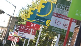 To Let signs along a street in south london, UK. Image shot 2008. Exact date unknown.