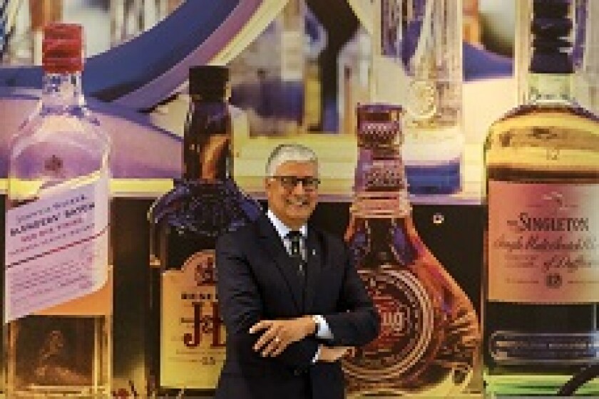 Diageo Chief Exec Menezes with Huge Bottles