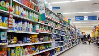 The interior of a Tesco supermarket.