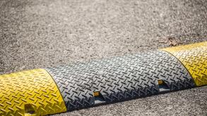 Road bumps to reduce speed - close-up