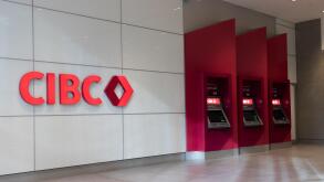 Newly installed CIBC atm machines are seen in a downtown Toronto building; CIBC is one of Canada's Big 5 banks, the 5th largest in Canada.