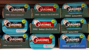 Tinned sardines at Tesco, UK