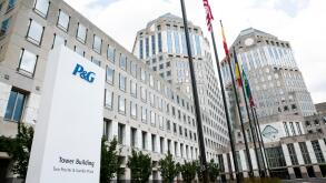 A logo sign outside of the headquarters of Procter & Gamble Co. (P&G), in Cincinnati, Ohio on June 29, 2017.