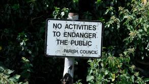 no activities to endanger the public sign in park, south creake, norfolk, england