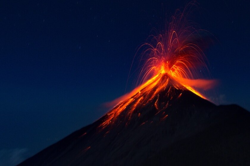 Fuego Volcano eruption, view from volcano Acatenango, Guatemala, Central America, turmoil, volatility, LatAm, 575