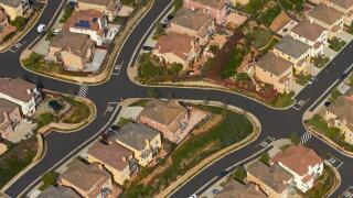 Housing development, Paradise Valley, San Francisco, California, USA - aerial