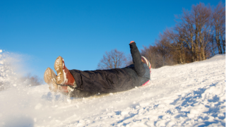 Girl falling down mountain alamy 09May24.png