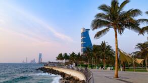 Jeddah beach Saudi Arabia April 30 2021 - Red Sea corniche View