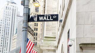 Wall and Broad Street Signs, New York City, New York, USA