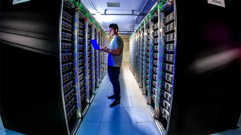 Illustration of futuristic technology at CERN in 2025