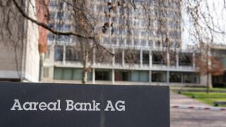 Wiesbaden, Germany. 17th Feb, 2022. Aareal Bank in Wiesbaden. The bank announces its annual figures on February 24. Credit: Boris Roessler/dpa/Alamy Live News