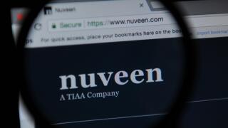 The Nuveen website seen through a magnifying glass