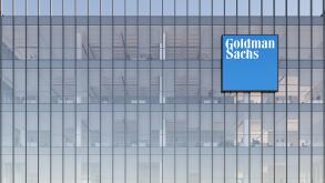New York, NY, USA. May 2, 2022. Editorial Use Only, 3D CGI. Goldman Sachs Signage Logo on Top of Glass Building. Workplace of Investment Banking Compa