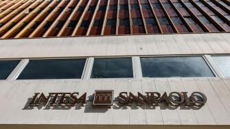 A branch of Intesa Sanpaolo In Brindisi, Italy. Intesa Sanpaolo is Italy's largest bank by assets and the world's 27th largest.