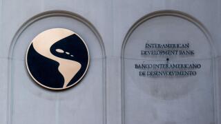 Washington, D.C. / USA - June 14 2020: Sign in front of the Inter-American Development Bank, BID, in Washington.