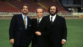 THE THREE TENORS  from left Placido Domingo, Jose Carreras Luciano Pavarotti at Wembley Stadium, London, in 1996.