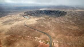 High angle aerial of Meteor Crater