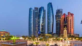 UAE, Abu Dhabi, City Center Skyline