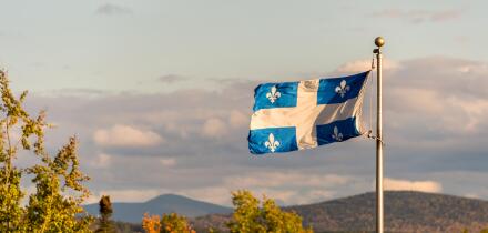 Quebec flag and fall colours