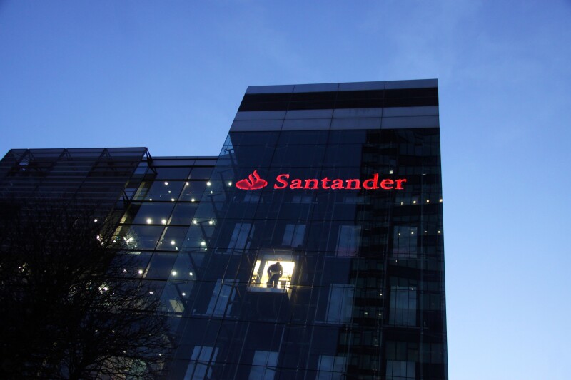 The Santander bank head office in Euston, London