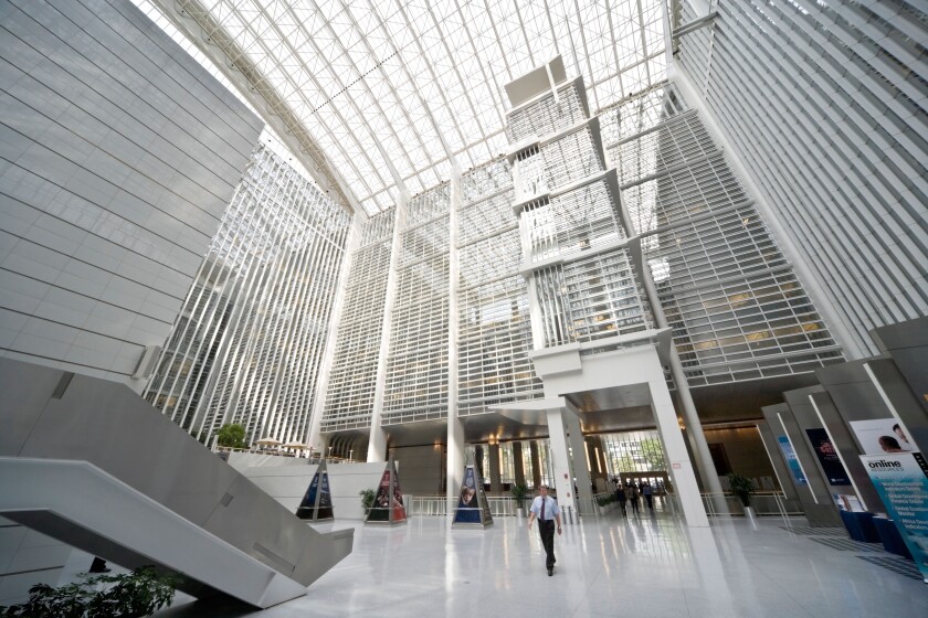 World Bank Group HQ main building atrium interior Washington DC USA