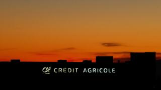 The logo of Credit Agricole is seen on a bank branch in Lausanne, Switzerland, October 16, 2017. REUTERS/Denis Balibouse