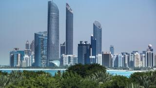 View at the skyline of Abu Dhabi,