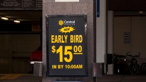 Early Bird garage parking sign - Washington, DC USA