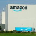 Amazon Warehouse Building, Logistics Distribution Center, and Amazon Prime Truck
