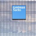 New York, NY, USA. May 2, 2022. Editorial Use Only, 3D CGI. Goldman Sachs Signage Logo on Top of Glass Building. Workplace of Investment Banking Compa