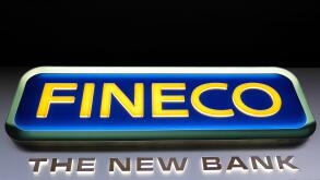 The Fineco bank logo is seen in downtown Rome, Italy, March 16, 2016. REUTERS/Max Rossi