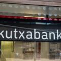Barcelona, Spain - October 3, 2022: Facade and logo of the Kutxabank bank office in Barcelona, Catalonia, Spain