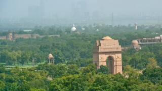 Aerial,View,Of,India,Gate,With,Massage,Green,Delhi,-