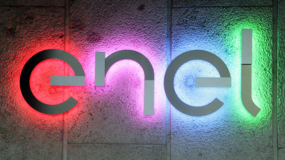 Enel S.p.A. new logo. Enel is an Italian multinational manufacturer and distributor of electricity and gas. Rome headquarters.