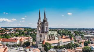 The Cathedral of Zagreb is one of the highest buildings in Croatia. The steeples are 105 metres high, Zagreb, Croatia, Europe
