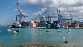 Port Harbor Salina Bay Container Malta Maltese