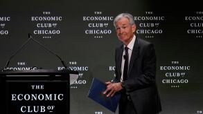 Chair of the Board of Governors of the Federal Reserve System Jerome Powell takes the stage to speak during an event hosted by the Economic Club of Chicago, Wednesday, April 16, 2025, in Chicago. (AP Photo/Erin Hooley)