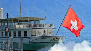 Illustration of the city of Montreux, Swiss municipality of the canton of Vaud, located in the district of the Riviera-Pays-d Enhaut, in the Alps.