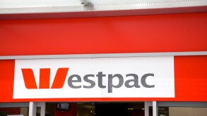 australian bank westpac sign over one of its branches in pitt street,sydney