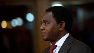 Presidential candidate for the United Party for National Development (UPND) Hakainde Hichilema is pictured during a break from a live television debate in Lusaka, January 15, 2015. Zambians go to the polls on January 20, 2015 following the death of Presid