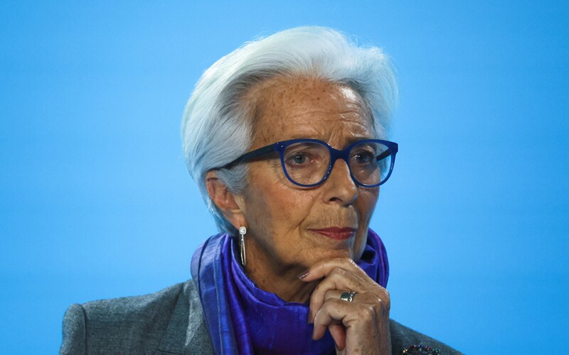ECB's Lagarde speaks to reporters following a monetary policy meeting, in Frankfurt