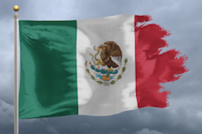 Mexico, flag, storm, turbulence, LatAm