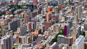 Aerial view of high-rise office buildings.Johannesburg.South Africa